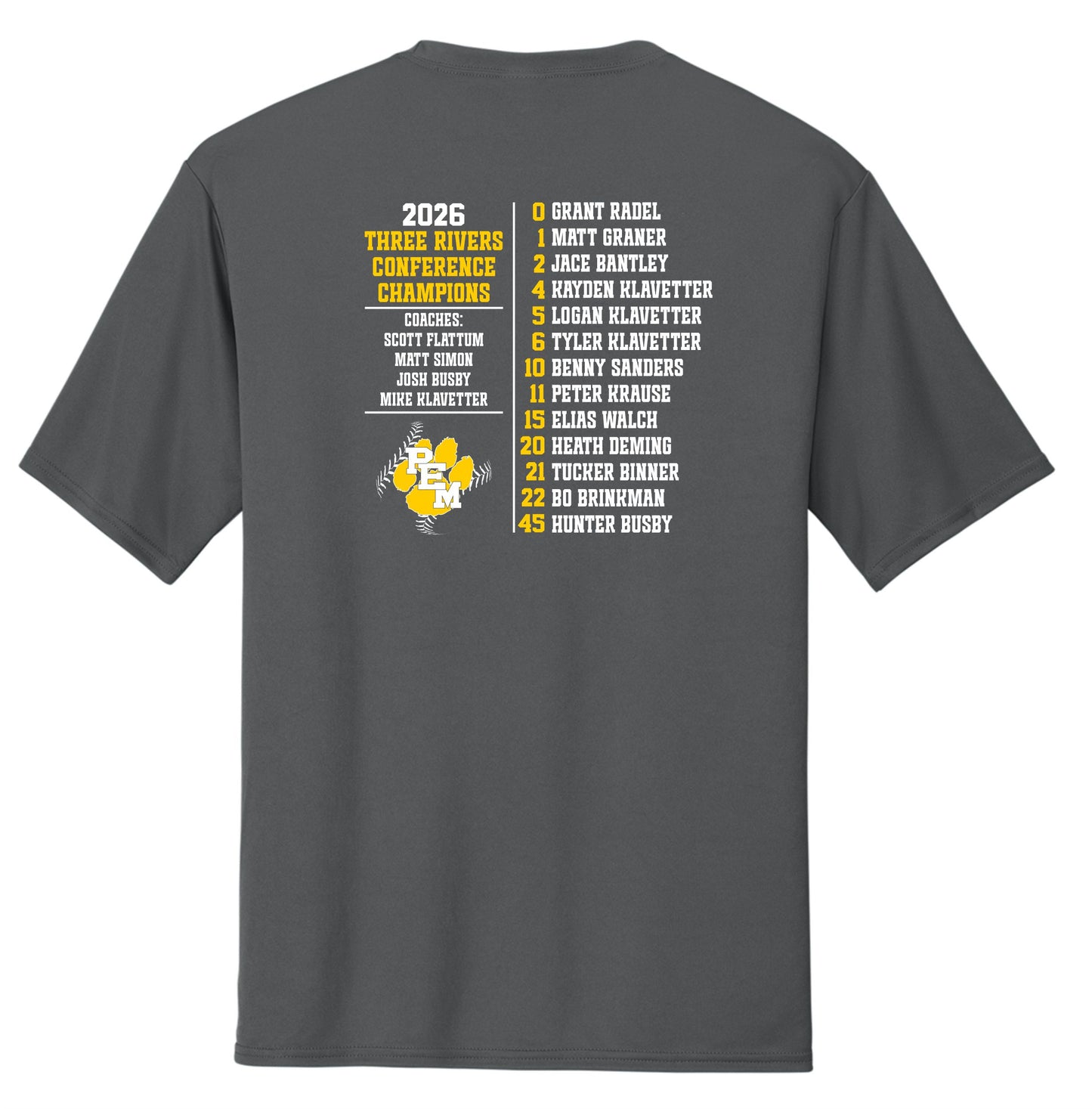 PEM Baseball Conference Champions FAN Short Sleeve