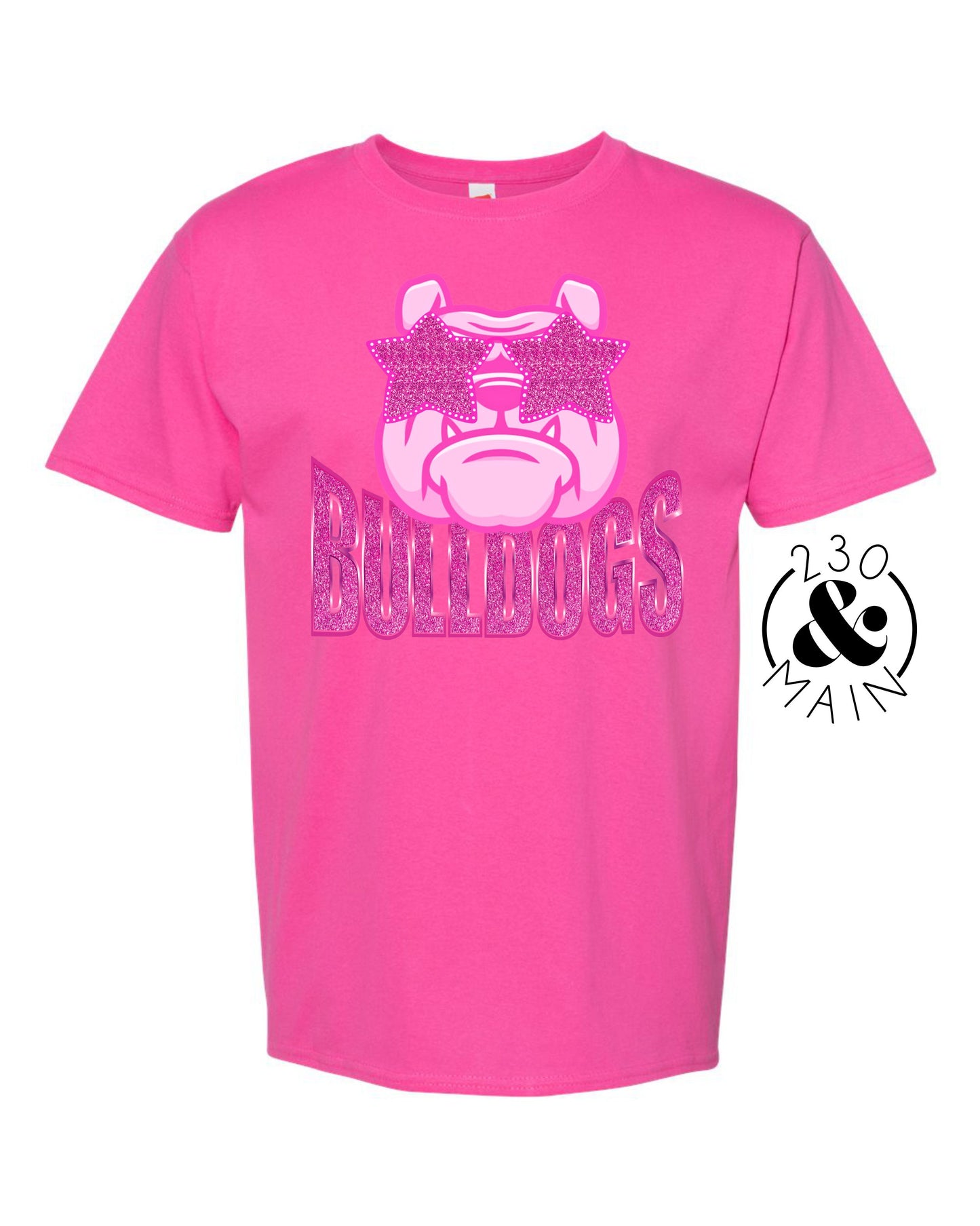 PEM Bulldogs Pink Glasses T-Shirt