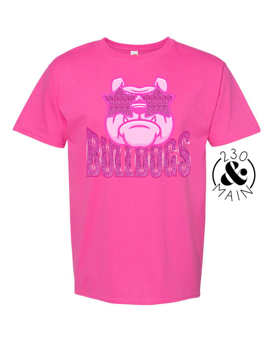 PEM Bulldogs Pink Glasses T-Shirt