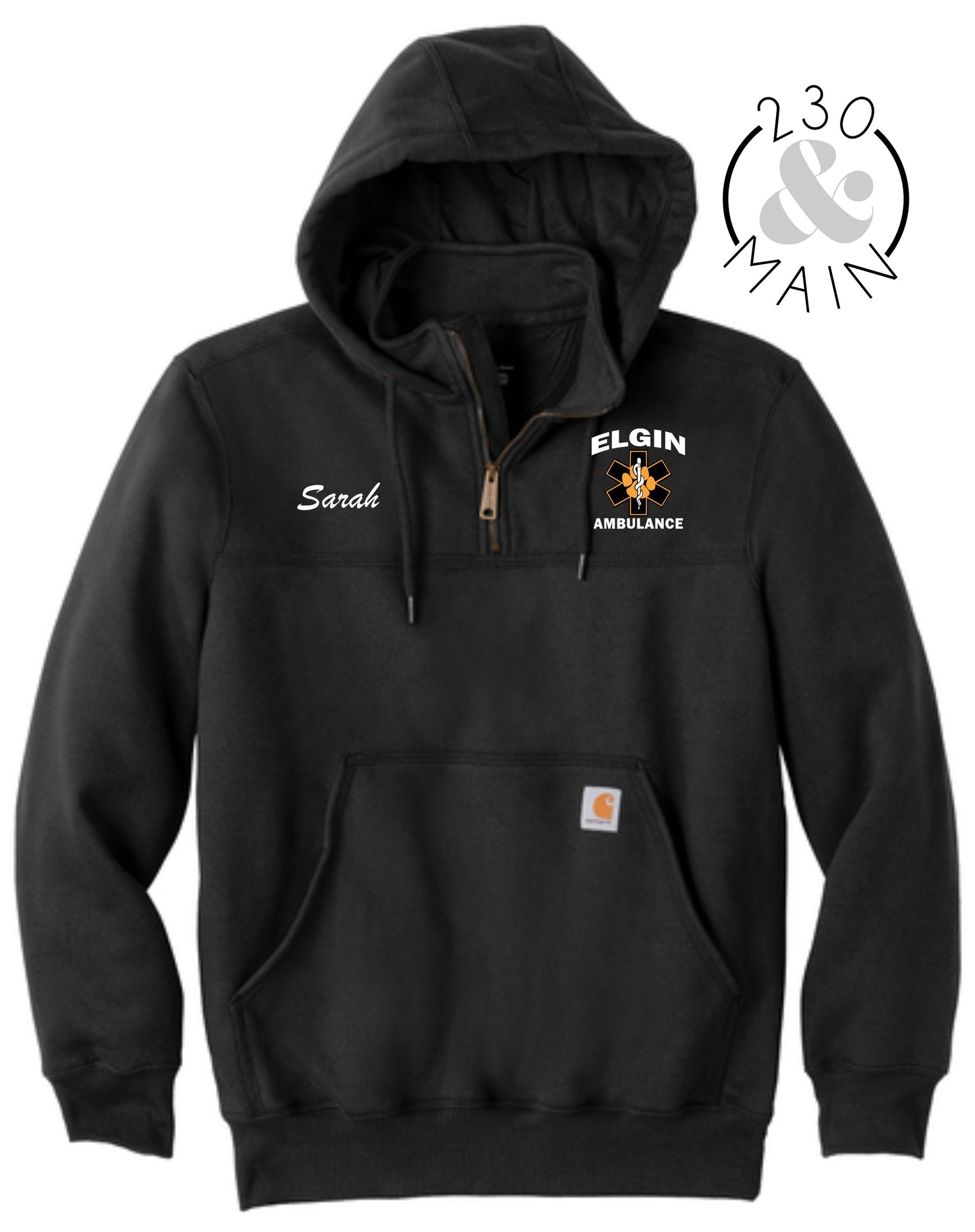 Elgin EMS Carhartt Rain Defender Paxton Heavyweight Hooded Zip Mock